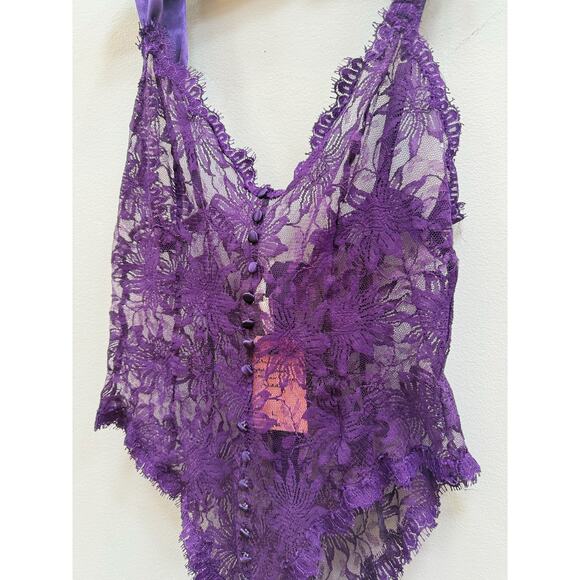 Victoria's Secret Vintage Purple Lace Bodysuit/Teddy - Size L - Picture 4 of 6